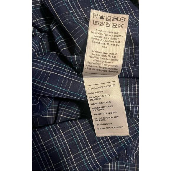 Untuckit Vesparo Slim Fit Navy Blue Check Men’s Button Down Shirt Extra Large XL - Picture 5 of 6
